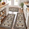Kitchen Rugs Set of 3 Washable Throw Rugs with Rubber Backing Non Slip Floor Mats Carpet for Kitchen, Laundry Room