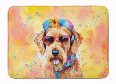 Airedale Terrier Hippie Dawg Memory Foam Kitchen Mat Machine Washable Anti-Fatigue Mat Cushion Comfort Bath Mat or Kitchen Rug