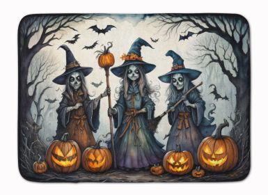 Witches Spooky Halloween Memory Foam Kitchen Mat Machine Washable Anti-Fatigue Mat Cushion Comfort Bath Mat or Kitchen Rug