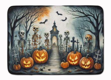 Skeleton Spooky Halloween Memory Foam Kitchen Mat Machine Washable Anti-Fatigue Mat Cushion Comfort Bath Mat or Kitchen Rug