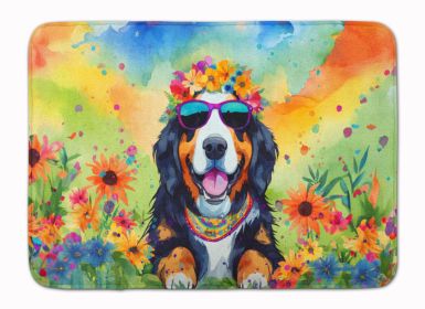 Bernese Mountain Dog Hippie Dawg Memory Foam Kitchen Mat Machine Washable Anti-Fatigue Mat Cushion Comfort Bath Mat or Kitchen Rug