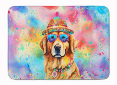 Golden Retriever Hippie Dawg Memory Foam Kitchen Mat Machine Washable Anti-Fatigue Mat Cushion Comfort Bath Mat or Kitchen Rug