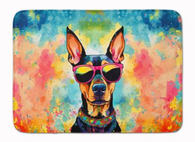 Doberman Pinscher Hippie Dawg Memory Foam Kitchen Mat Machine Washable Anti-Fatigue Mat Cushion Comfort Bath Mat or Kitchen Rug