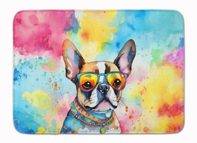 Boston Terrier Hippie Dawg Memory Foam Kitchen Mat Machine Washable Anti-Fatigue Mat Cushion Comfort Bath Mat or Kitchen Rug