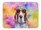 Basset Hound Hippie Dawg Memory Foam Kitchen Mat Machine Washable Anti-Fatigue Mat Cushion Comfort Bath Mat or Kitchen Rug