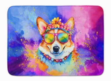 Corgi Hippie Dawg Memory Foam Kitchen Mat Machine Washable Anti-Fatigue Mat Cushion Comfort Bath Mat or Kitchen Rug