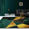 5' x 7' Green&Black&Gold Modern Geometirc Rectangle Indoor Area Rug Living Room&Bedroom