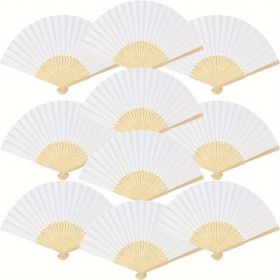 Elegant Bamboo Folding Fans for Weddings Parties & Wall Decorations
