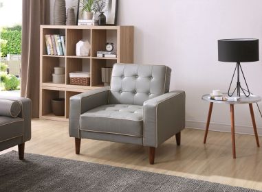 Contemporary Gray Track Arm Chair Bed