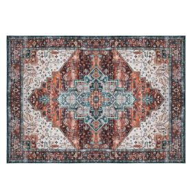 8x10FT Vintage Area Rug Modern Non Slip Carpet Boho Low Pile Soft Rug Waterproof Machine Washable Rug for Living Room Bedroom Kitchen Dining Room Unde (Option: 8_10FT_Type3)