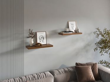 Belville Floating Shelves, 2 Shelves, 1.50" H (Color: Walnut)