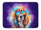 Cavalier Spaniel Hippie Dawg Memory Foam Kitchen Mat Machine Washable Anti-Fatigue Mat Cushion Comfort Bath Mat or Kitchen Rug