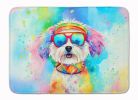 Bichon Frise Hippie Dawg Memory Foam Kitchen Mat Machine Washable Anti-Fatigue Mat Cushion Comfort Bath Mat or Kitchen Rug