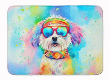Bichon Frise Hippie Dawg Memory Foam Kitchen Mat Machine Washable Anti-Fatigue Mat Cushion Comfort Bath Mat or Kitchen Rug (Default: Default)
