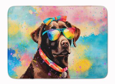 Chocolate Labrador Hippie Dawg Memory Foam Kitchen Mat Machine Washable Anti-Fatigue Mat Cushion Comfort Bath Mat or Kitchen Rug (Default: Default)