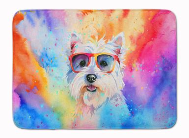 Westie Hippie Dawg Memory Foam Kitchen Mat Machine Washable Anti-Fatigue Mat Cushion Comfort Bath Mat or Kitchen Rug (Default: Default)