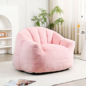 Bean Bag Chair, Bean Bag Sofa Chair with Armrests Stuffed High-Density Foam, Lazy Sofa Comfy Chairs BeanBag Chair for Adults in Living Room (Color: Pink)
