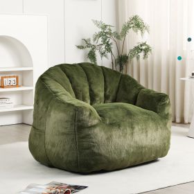 Bean Bag Chair, Bean Bag Sofa Chair with Armrests Stuffed High-Density Foam, Lazy Sofa Comfy Chairs BeanBag Chair for Adults in Living Room (Color: Green)