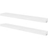 2 White MDF Floating Wall Display Shelves Book/DVD Storage