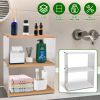 3-Tier Acrylic Countertop Organizer Bathroom Wood Counter Storage Rack Standing Vanity Cosmetics Shelf Cup Holder Desk Display Shelves