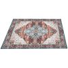 8x10FT Vintage Area Rug Modern Non Slip Carpet Boho Low Pile Soft Rug Waterproof Machine Washable Rug for Living Room Bedroom Kitchen Dining Room Unde